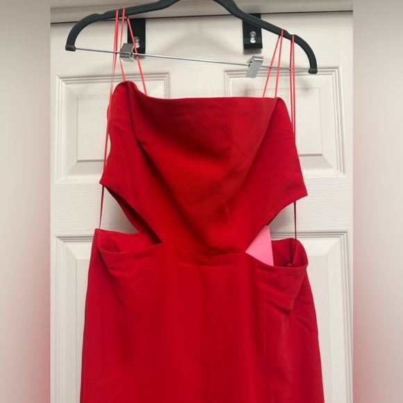 AMANDA UPRICHARD Kloss Side Cutout Midi Dress Red Revolve Size Large - Picture 3 of 7